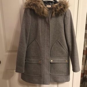 J Crew Grey Wool Coat Parka Size 00